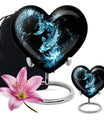 10-inch heart-shaped catholic urn for human ashes, 