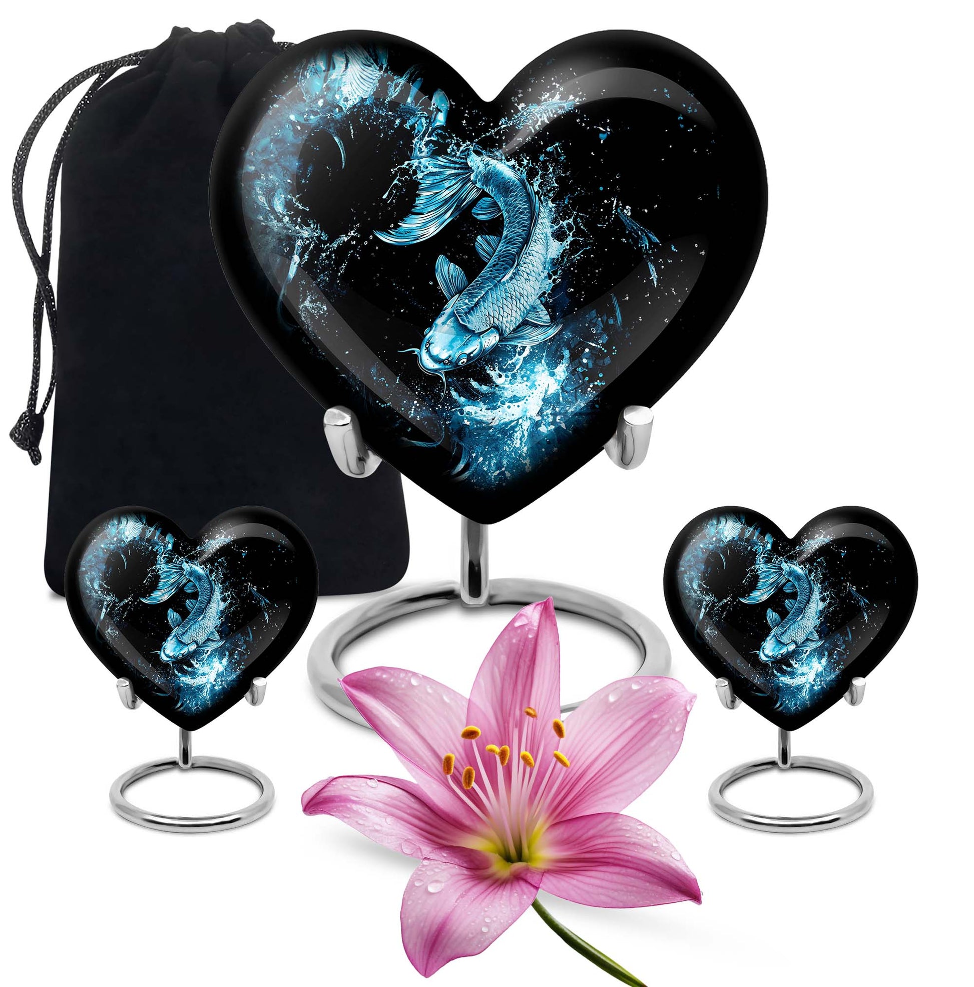 10-inch heart-shaped catholic urn for human ashes, 