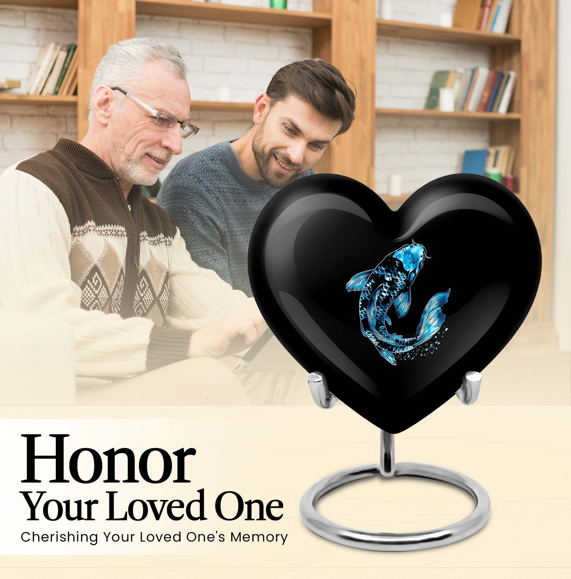 10-inch heart-shaped catholic urn