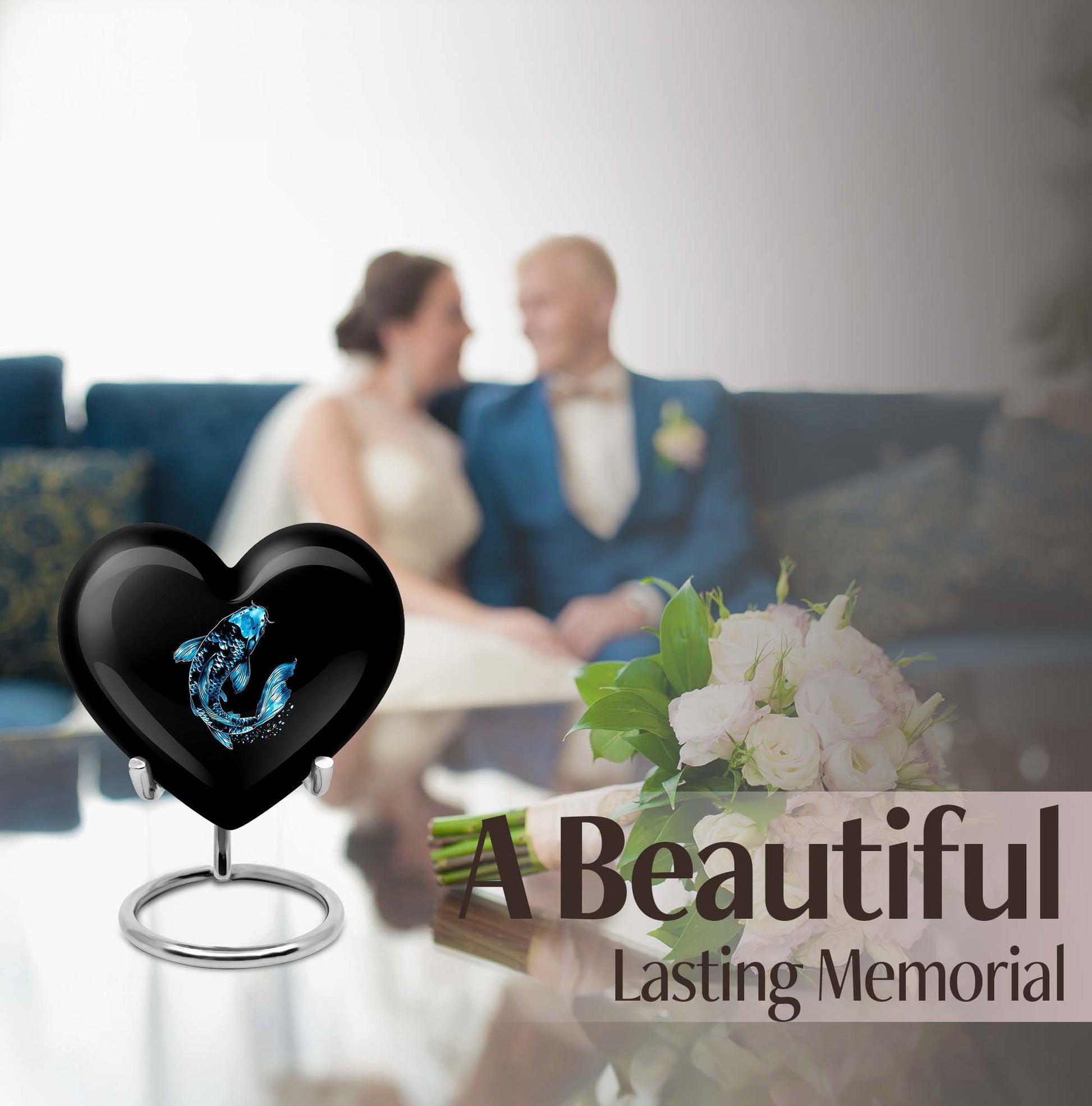 10-inch heart-shaped catholic urn