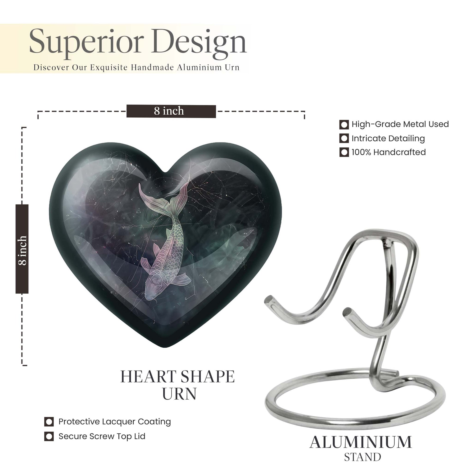 heart design catholic urn