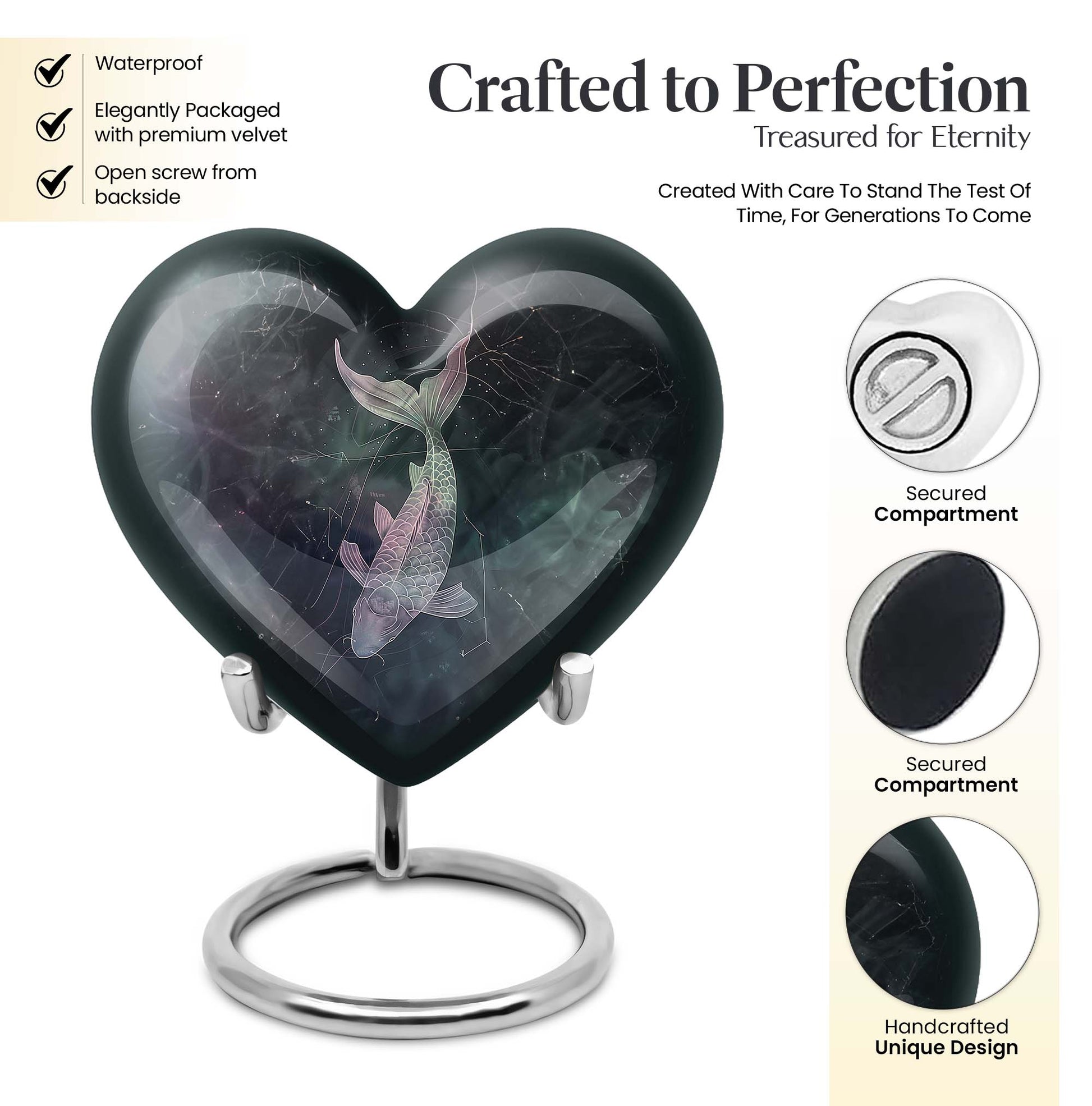 heart design catholic urn