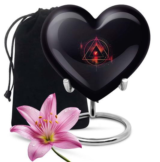 10-inch catholic cremation dad urn in heart design