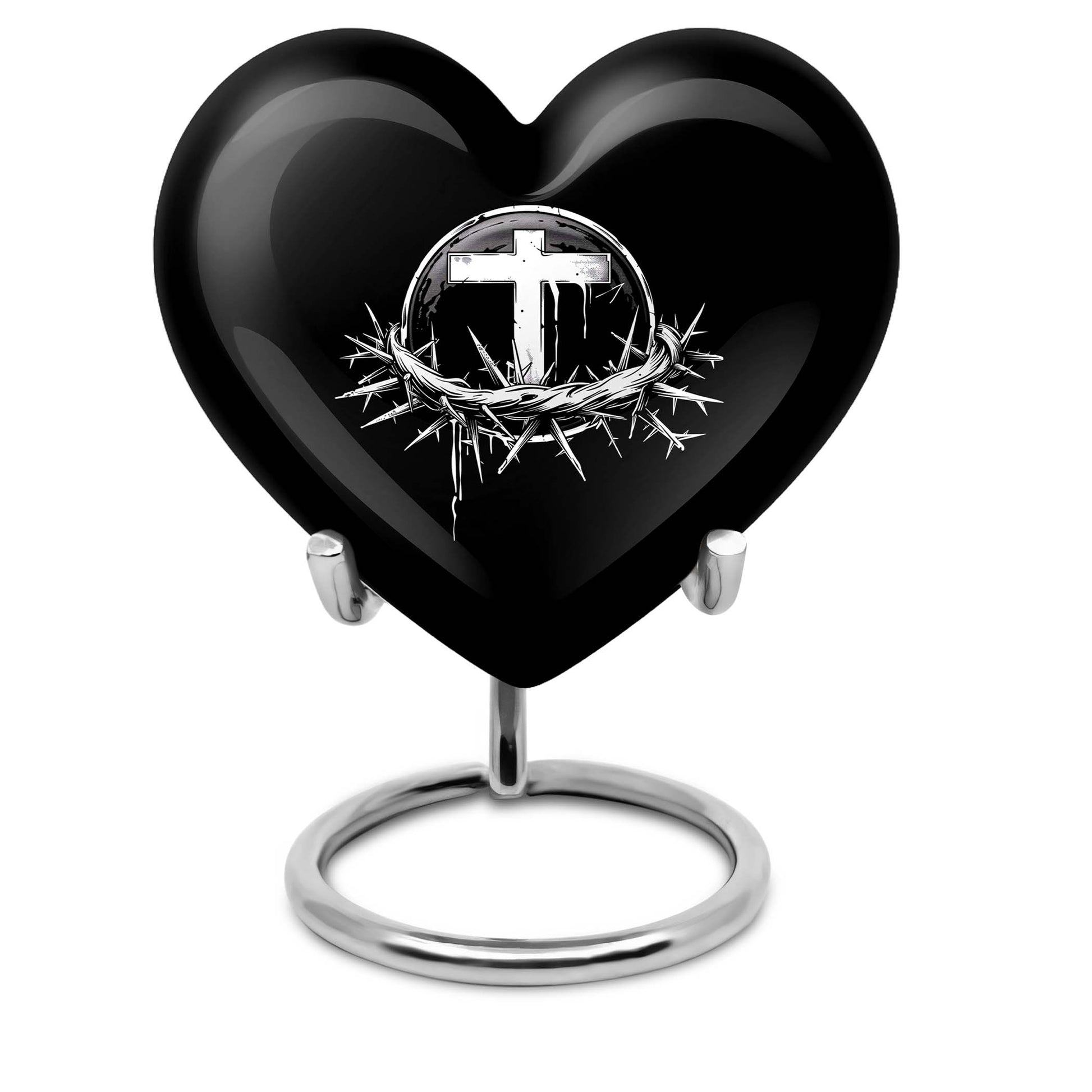 Catholic heart urn for cremation ashes