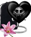 Catholic heart urn for cremation ashes