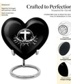 Catholic heart urn for cremation ashes