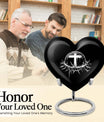 Catholic heart urn for cremation ashes