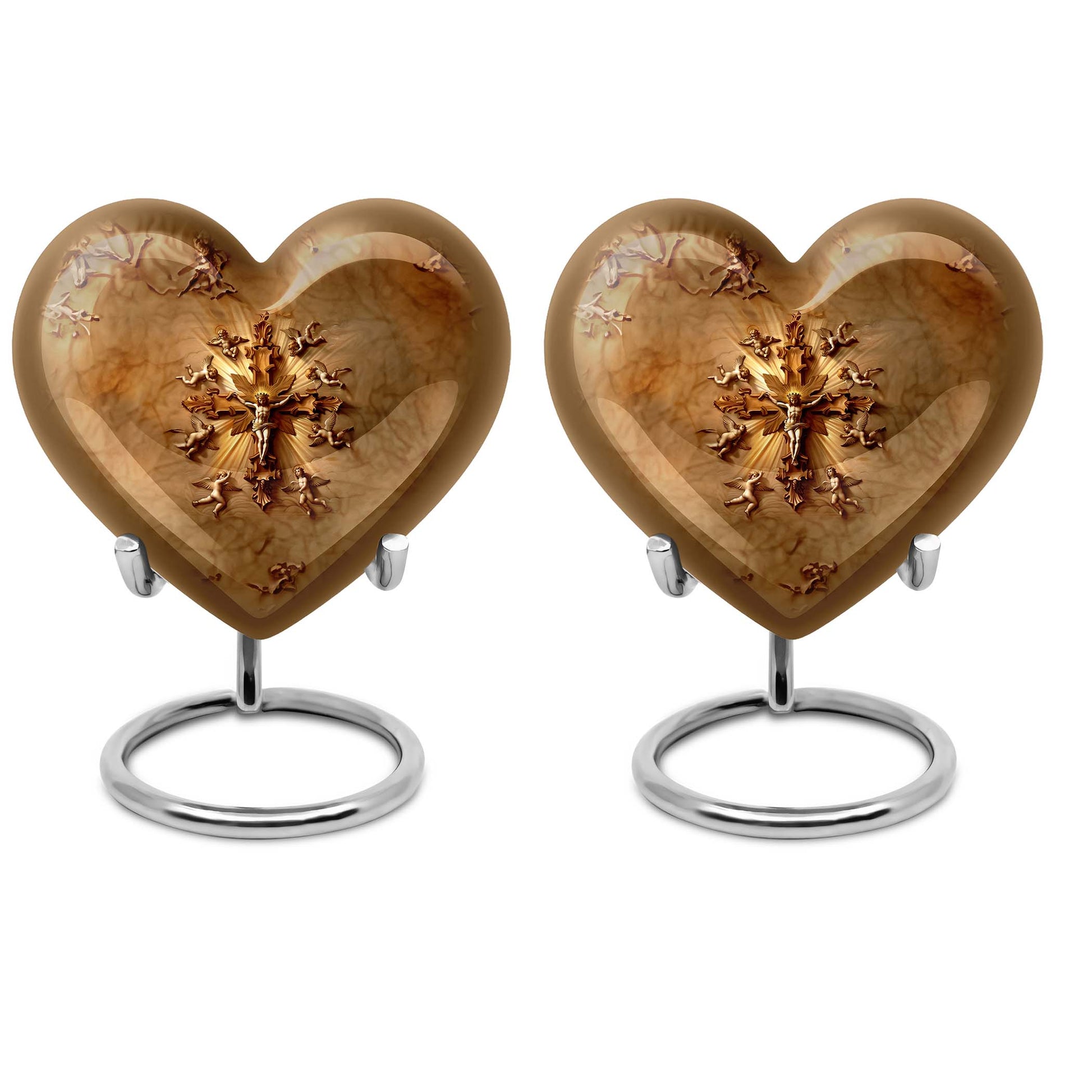 abstract heart-shaped catholic urn