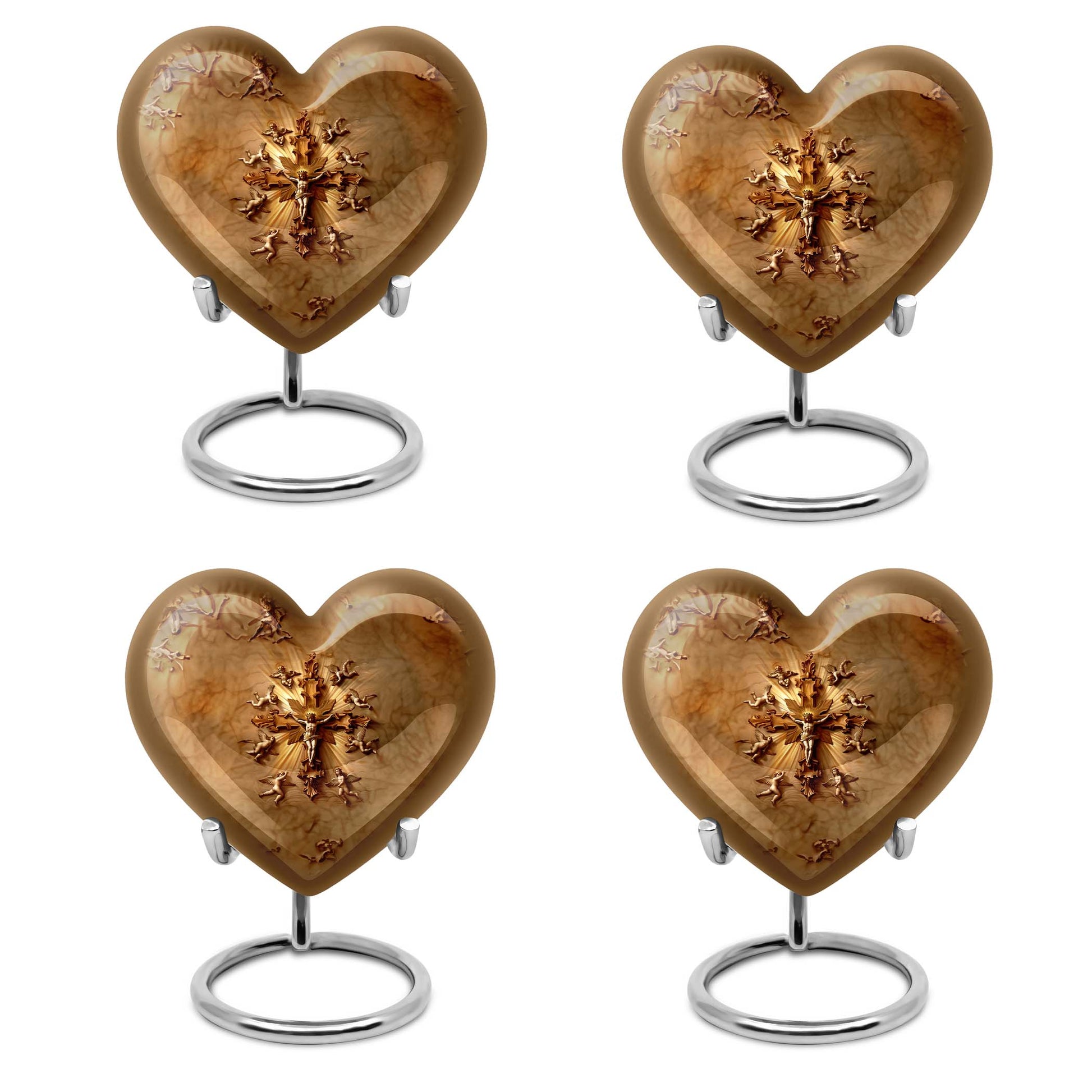 abstract heart-shaped catholic urn