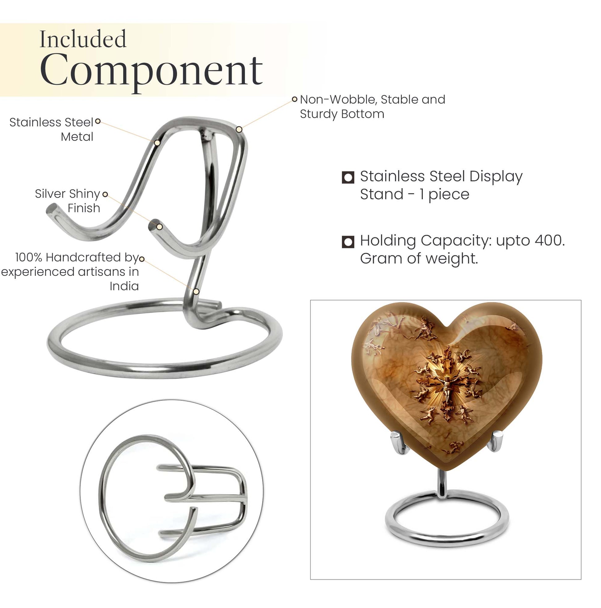 abstract heart-shaped catholic urn