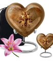 abstract heart-shaped catholic urn