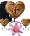 abstract heart-shaped catholic urn