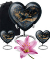 10-inch heart-shaped owl urn made 