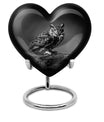 Heart-shaped owl urn