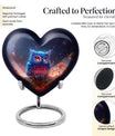 heart-shaped owl urn for adult male's ashes