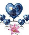 Large 10-inch aluminum Owl urn featuring heart design, 