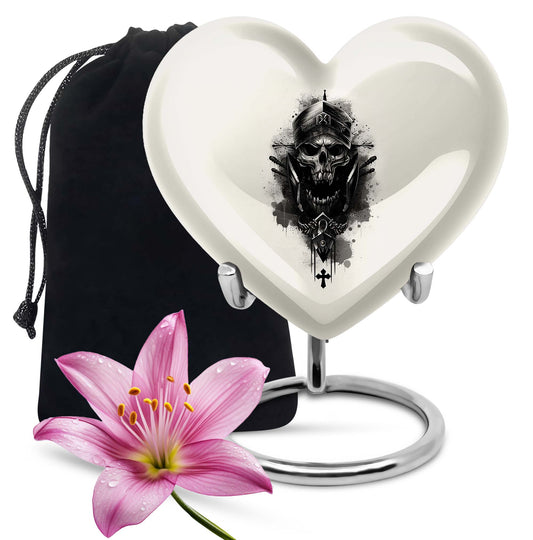 Large heart-shaped adult size catholic urn