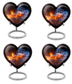 fire urn with heart design