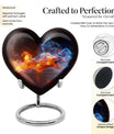 fire urn with heart design