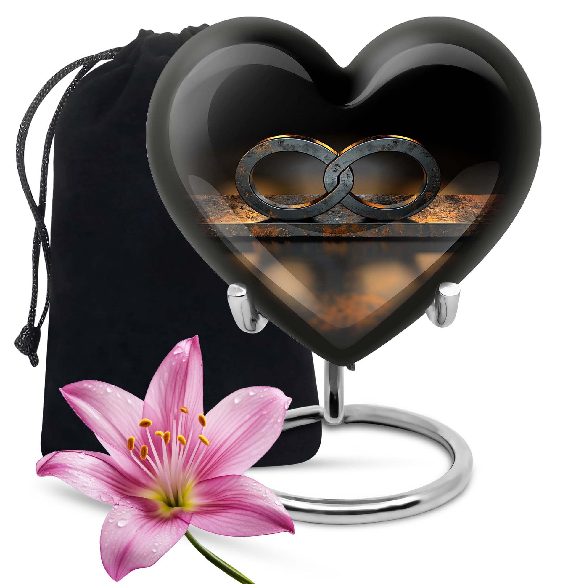 10-inch heart-shaped Catholic cremation urn