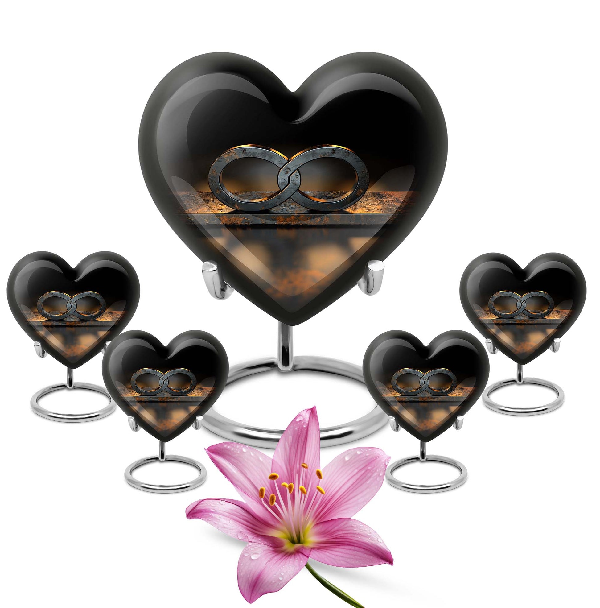 10-inch heart-shaped Catholic cremation urn