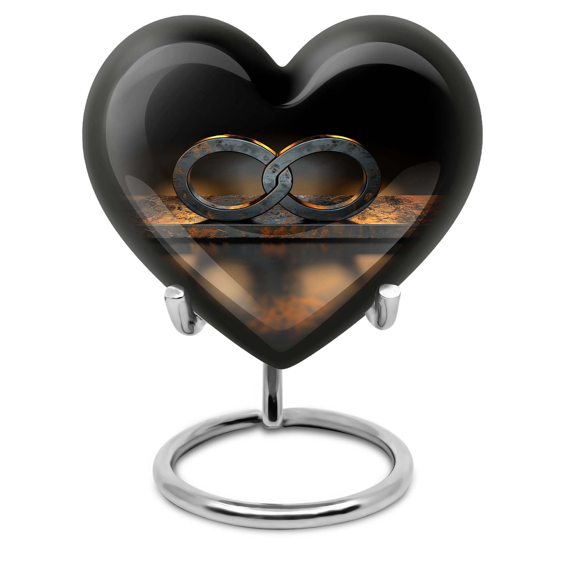 10-inch heart-shaped Catholic cremation urn