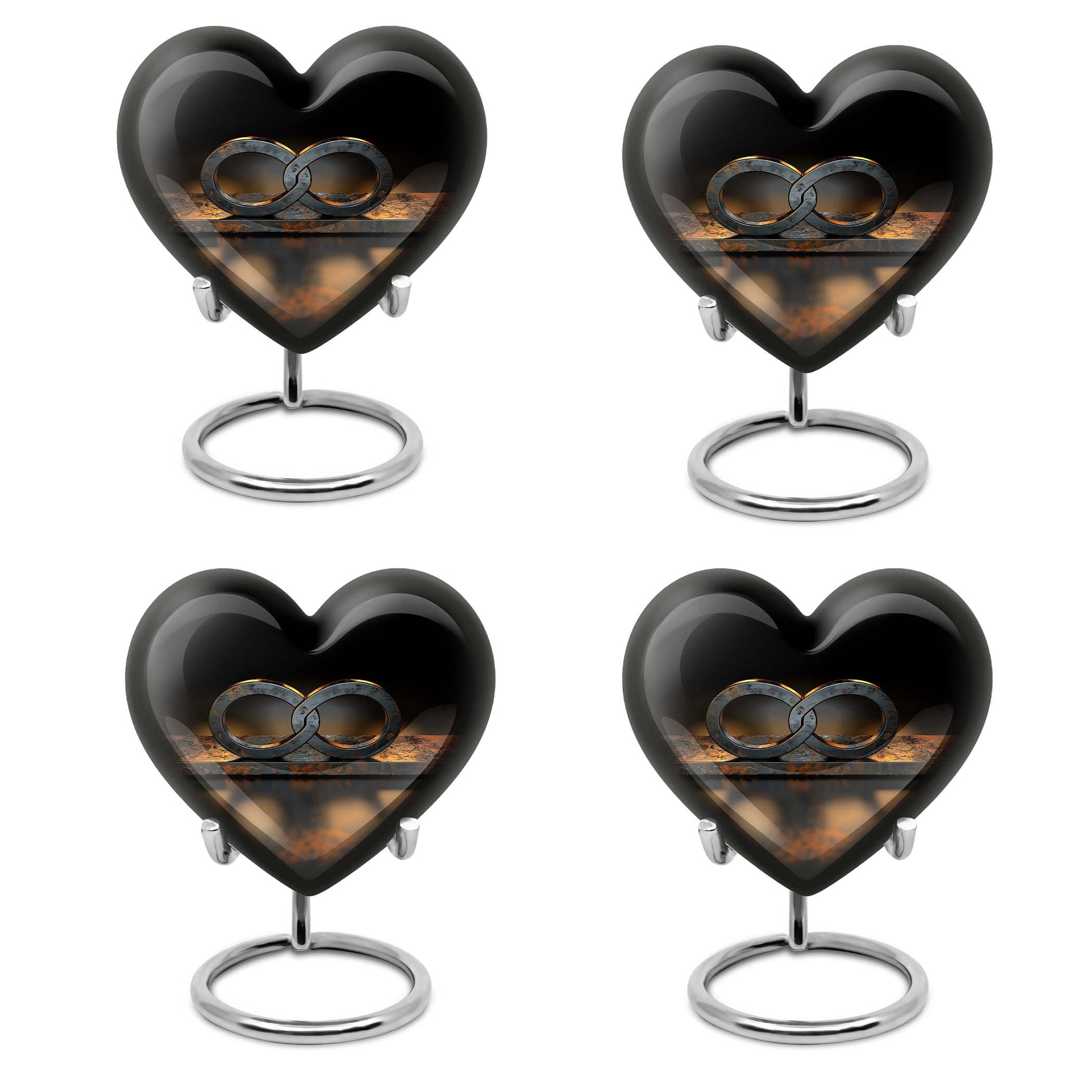 10-inch heart-shaped Catholic cremation urn