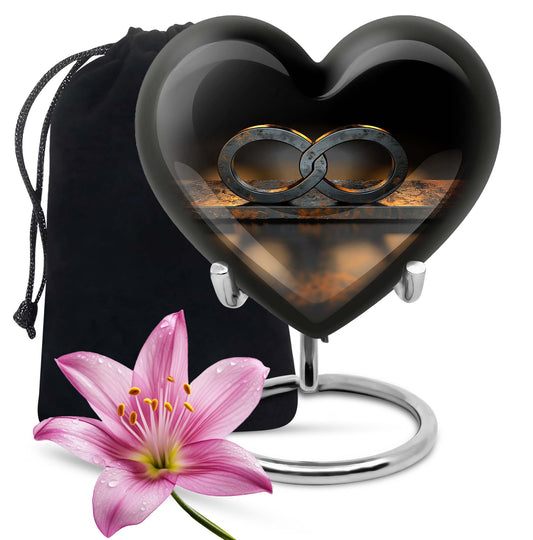 10-inch heart-shaped Catholic cremation urn