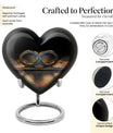 10-inch heart-shaped Catholic cremation urn