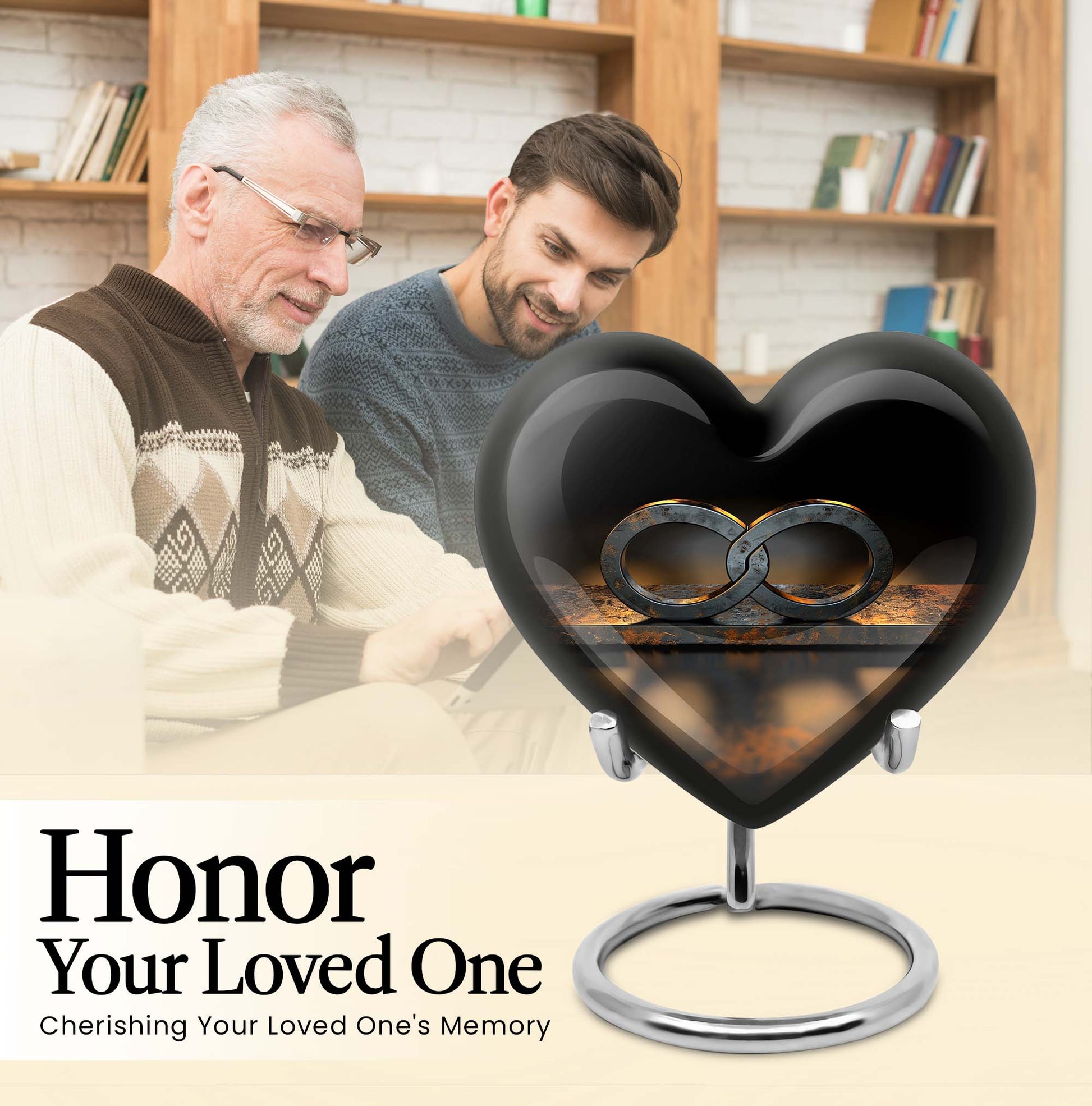 10-inch heart-shaped Catholic cremation urn