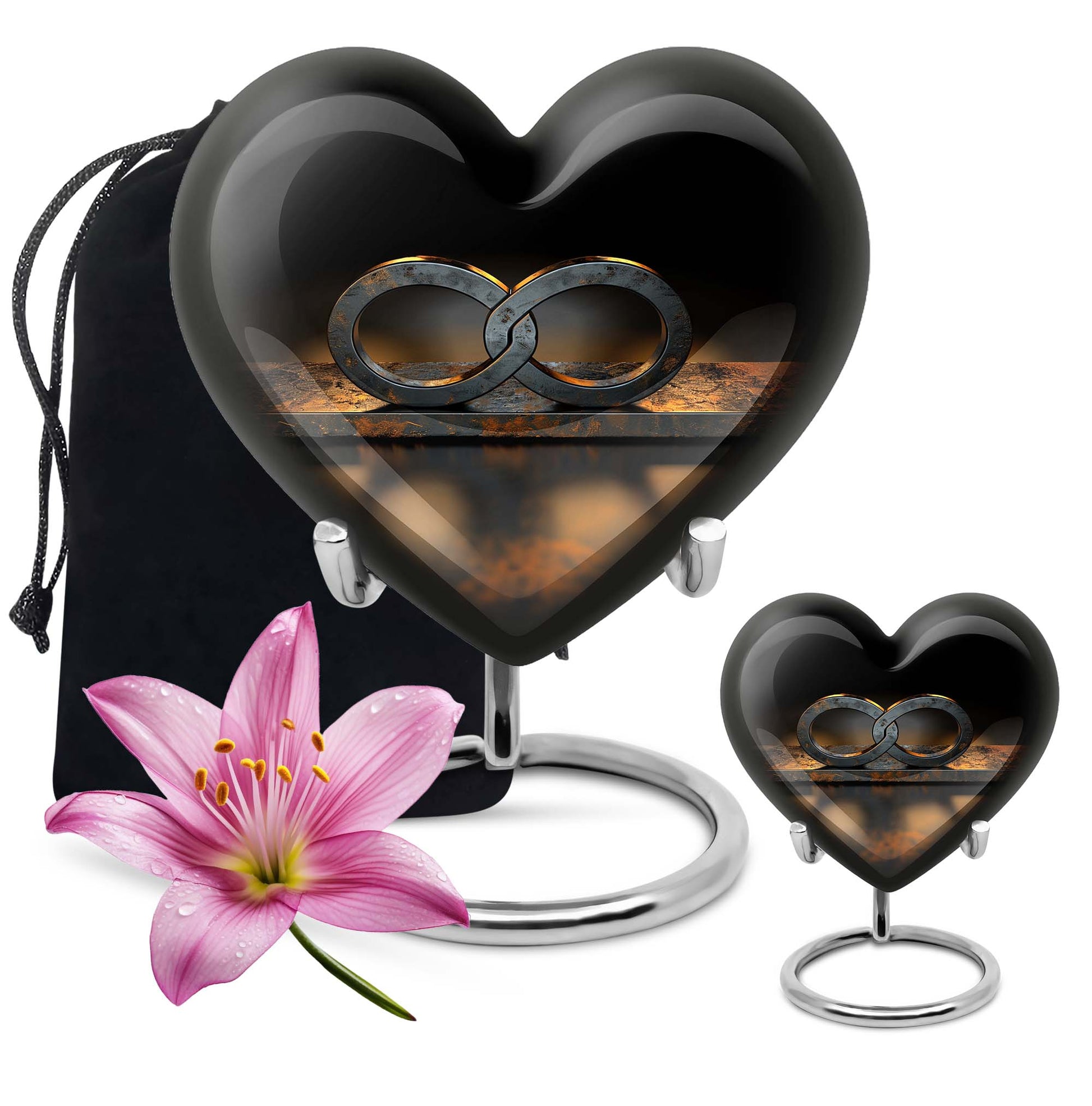 10-inch heart-shaped Catholic cremation urn