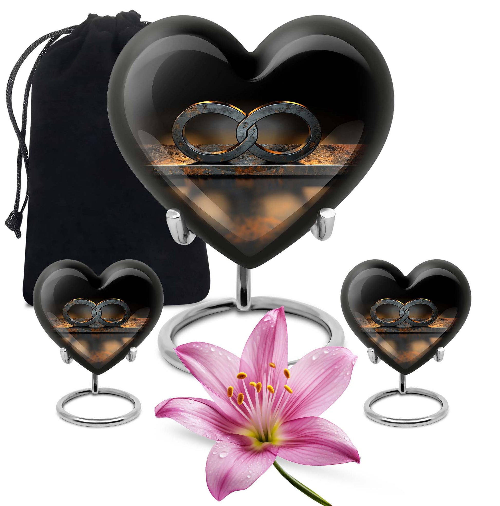 10-inch heart-shaped Catholic cremation urn