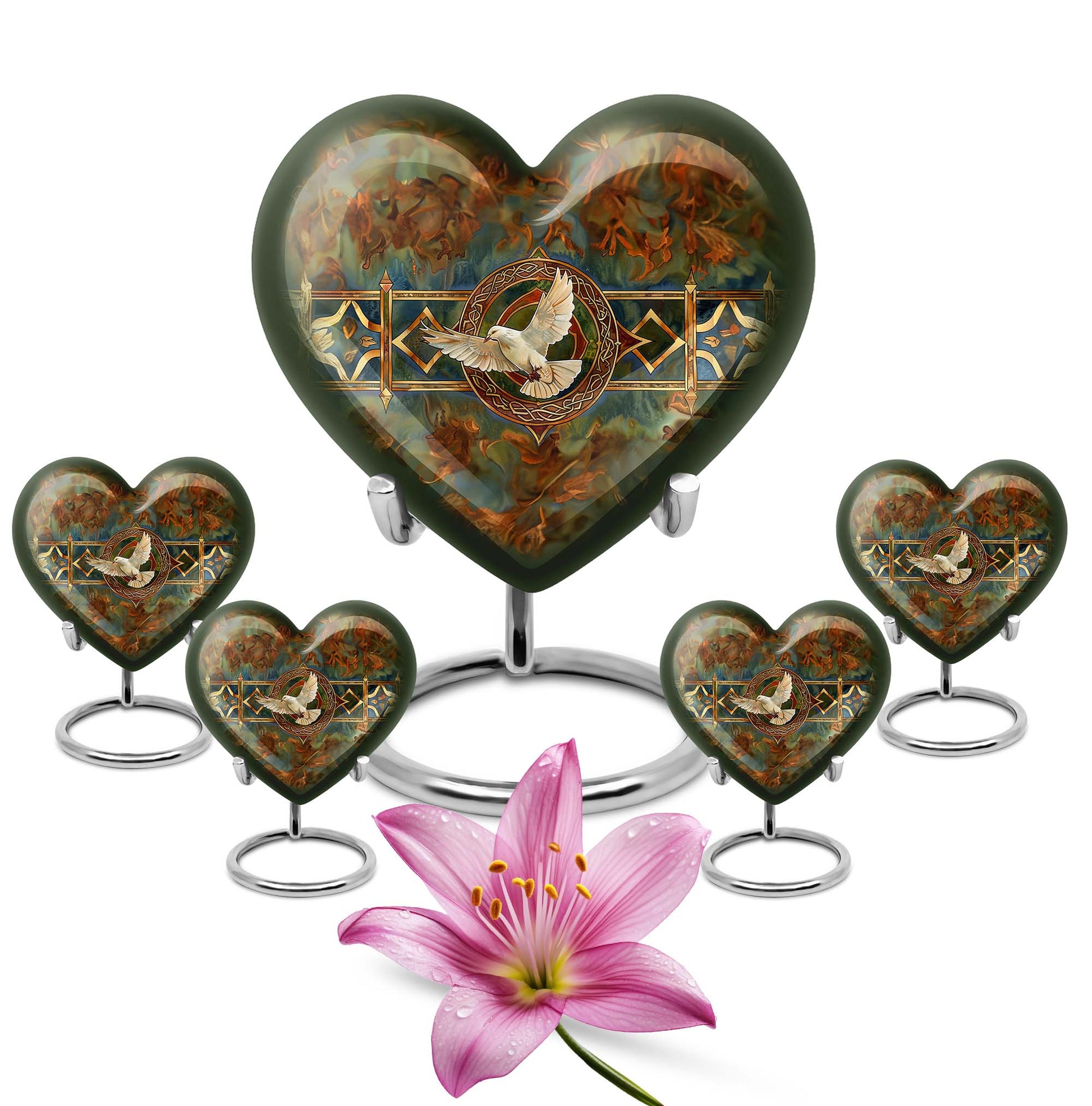 Heart-shaped Catholic Urn