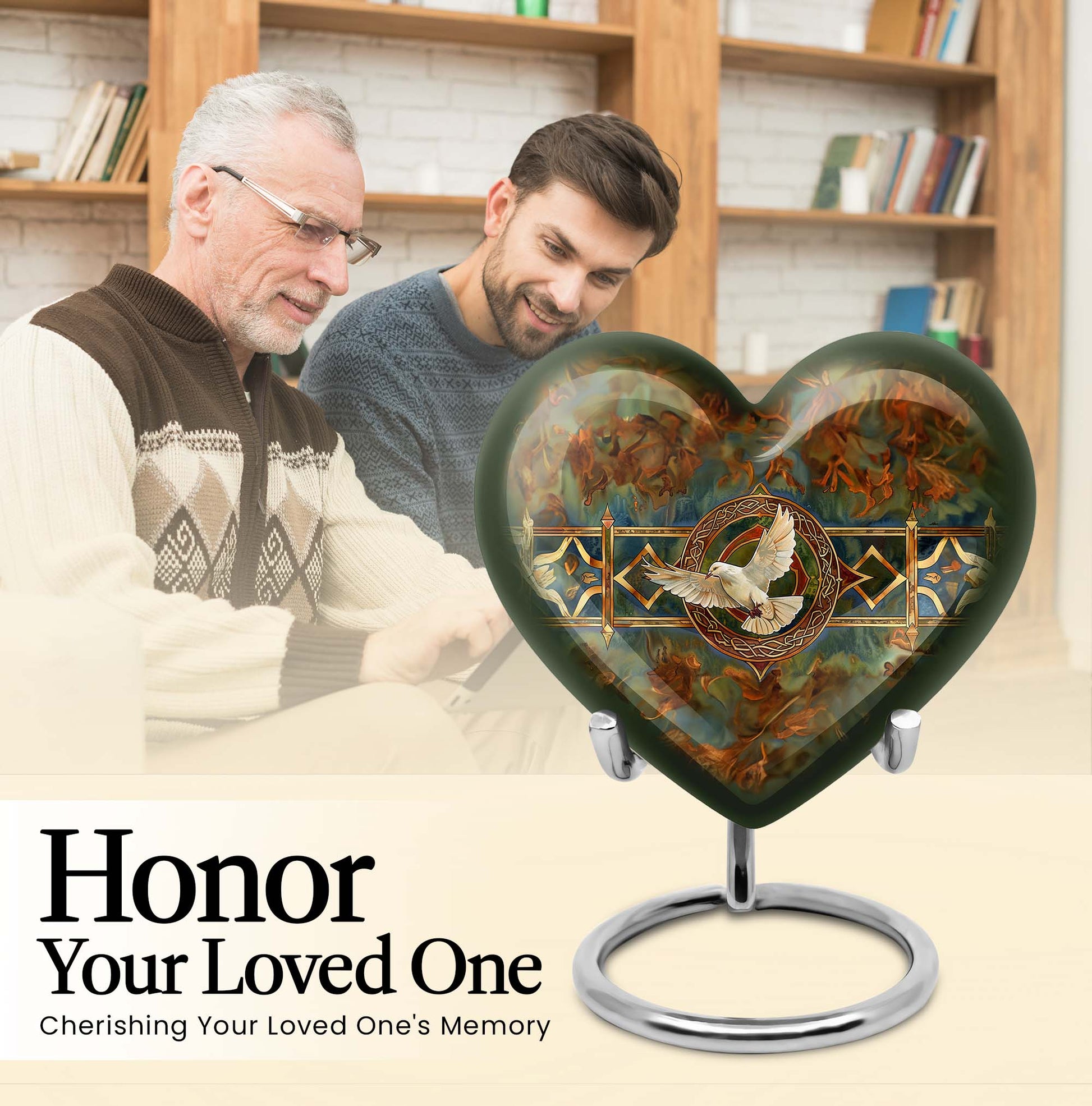 Heart-shaped Catholic Urn