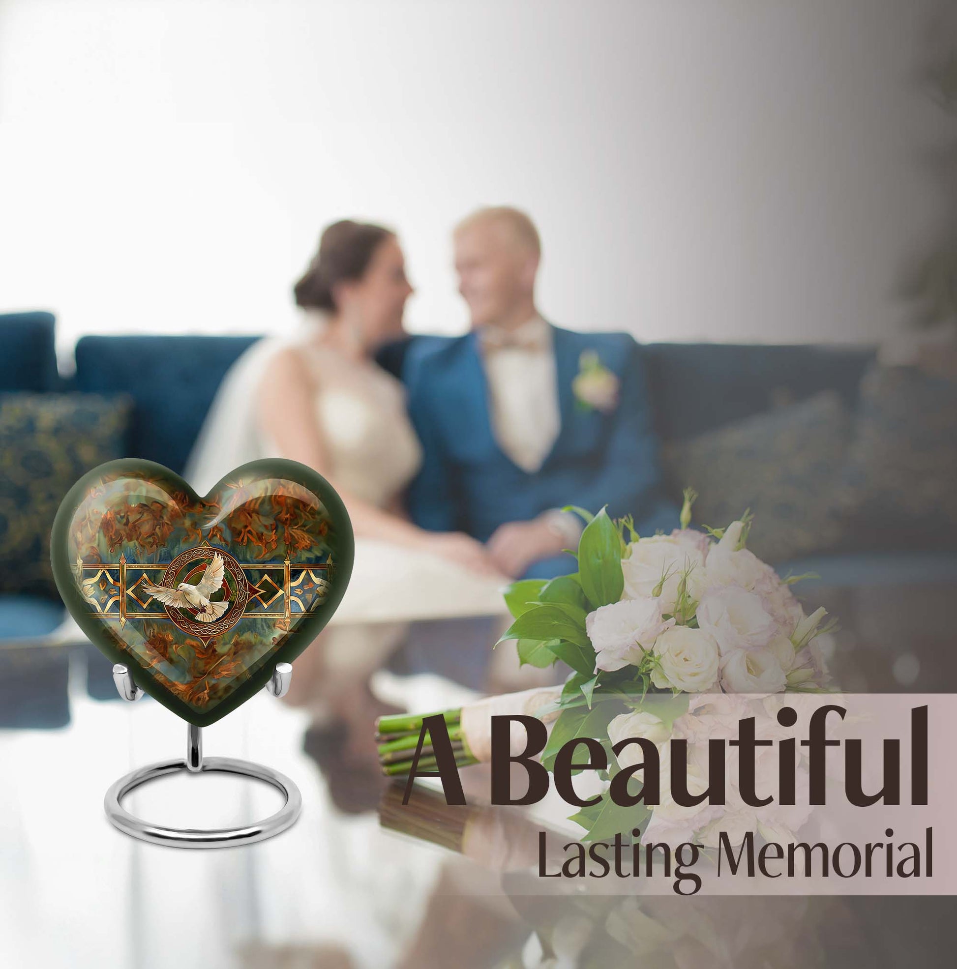 Heart-shaped Catholic Urn