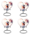 Abstract design 10-inch heart-shaped humming bird urn