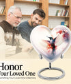 Abstract design 10-inch heart-shaped humming bird urn