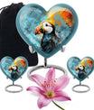 Puffin Bird Heart Memorial Urn