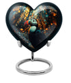 Puffin Bird heart-shaped memorial urn for human ashes