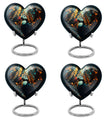 Puffin Bird heart-shaped memorial urn for human ashes