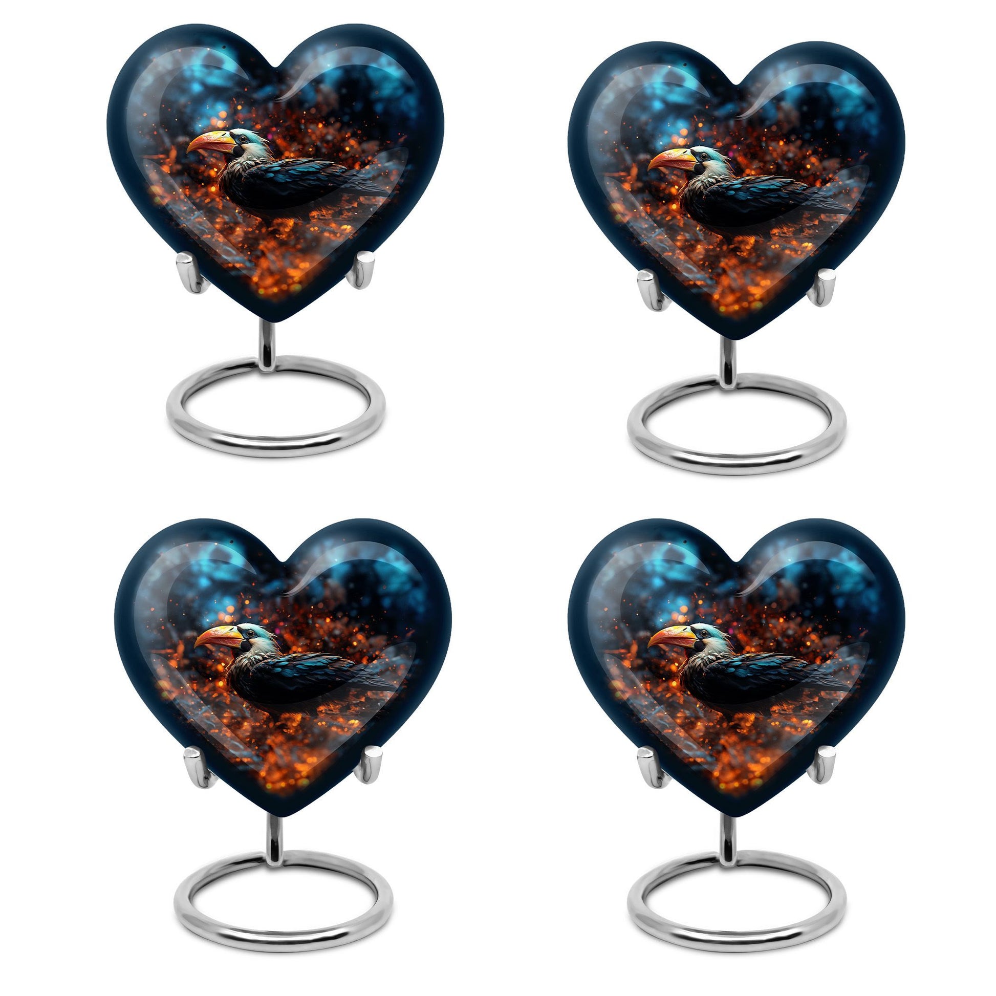 Heart Design Puffin Bird Urn