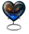 Heart-shaped Puffin Bird cremation urn 