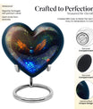 Heart-shaped Puffin Bird cremation urn 