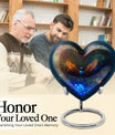 Heart-shaped Puffin Bird cremation urn 