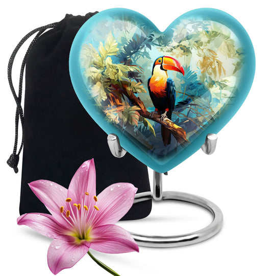 Heart-shaped Puffin Bird Urn