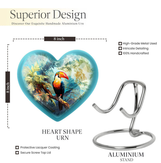 Heart-shaped Puffin Bird Urn