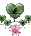 heart shaped Puffin Bird Urn