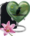 heart shaped Puffin Bird Urn