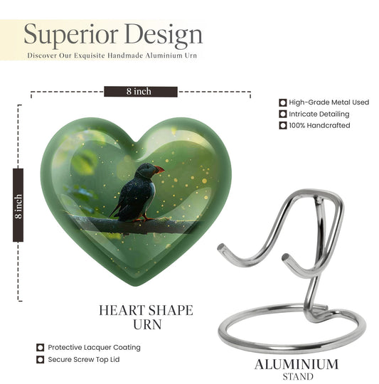 heart shaped Puffin Bird Urn