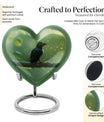 heart shaped Puffin Bird Urn